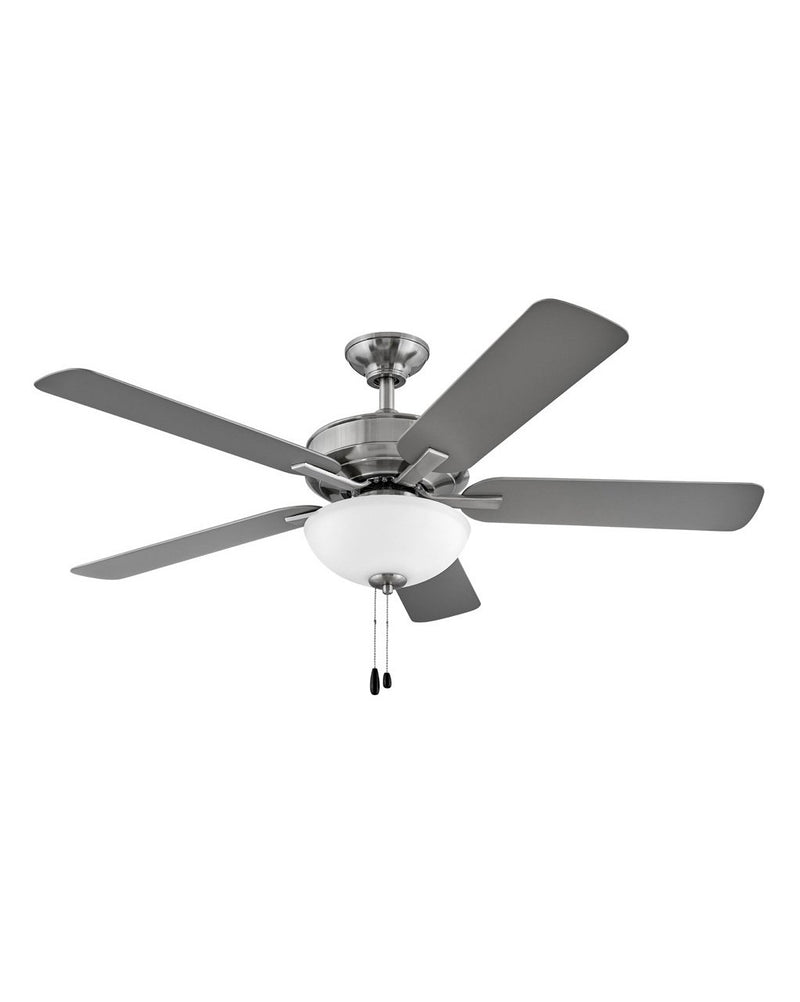 Metro Illuminated 52" Ceiling Fan in Brushed Nickel / Matte Black/silver