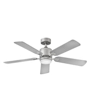 Afton 52" Ceiling Fan with Light in Satin Steel / Matte Black/silver