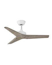 Chisel 44" Outdoor Smart Ceiling Fan in Matte White / Weathered Wood
