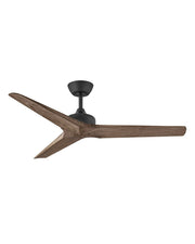 Chisel 52" Outdoor Smart Ceiling Fan in Matte Black / Walnut