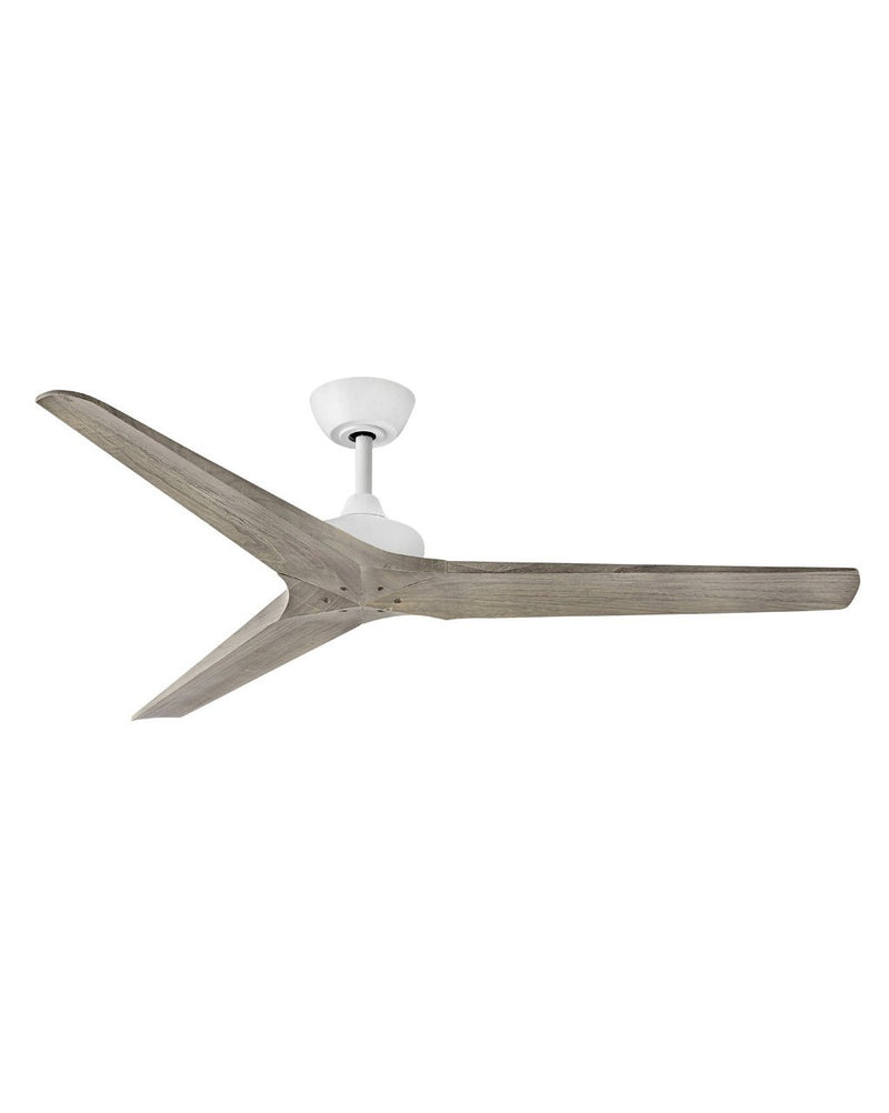 Chisel 60" Outdoor Smart Ceiling Fan in Matte White / Weathered Wood