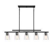 Calhoun 5-Light Linear Chandelier in Matte Black