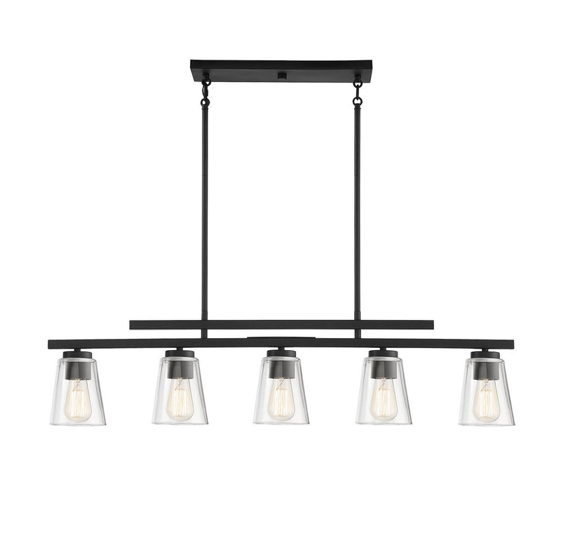 Calhoun 5-Light Linear Chandelier in Matte Black