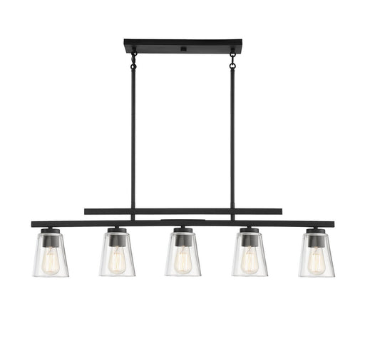 Calhoun 5-Light Linear Chandelier in Matte Black