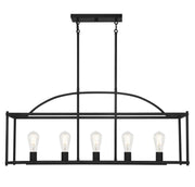 Palladian 5-Light Linear Chandelier in Matte Black