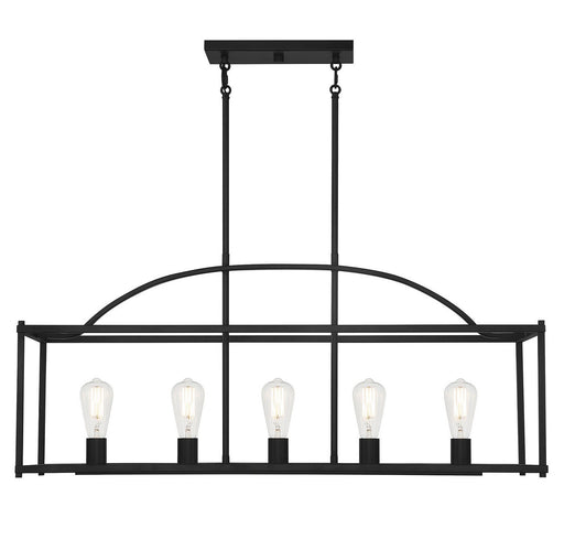 Palladian 5-Light Linear Chandelier in Matte Black