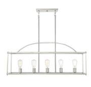 Palladian 5-Light Linear Chandelier in Satin Nickel