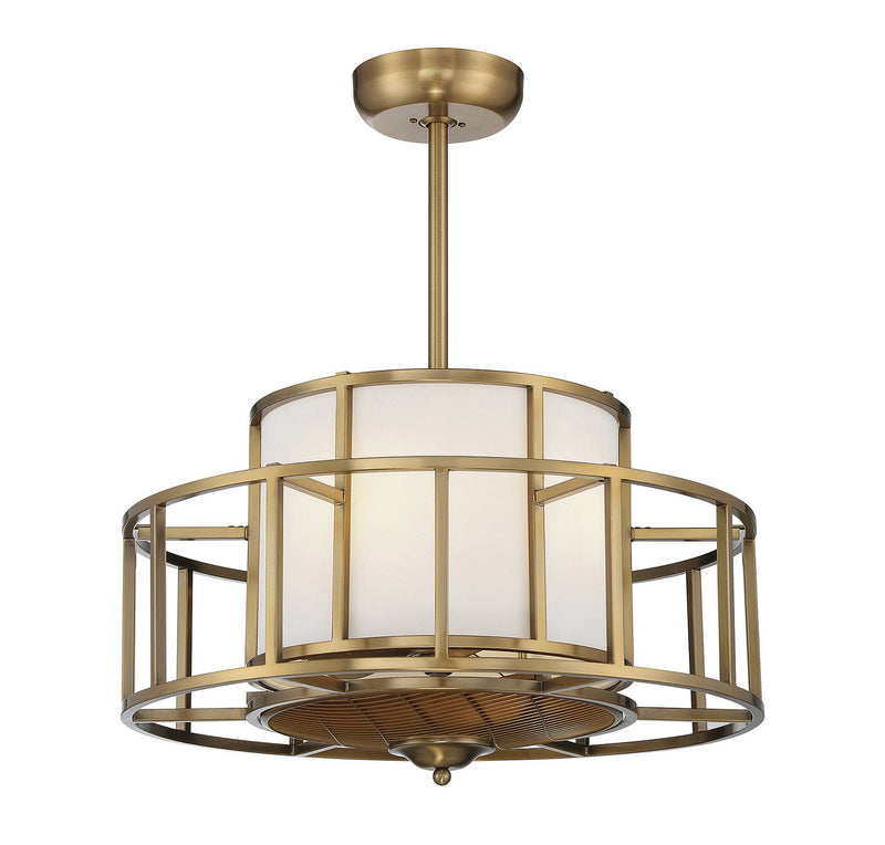 Oslo 26" Fan D'Lier in Warm Brass