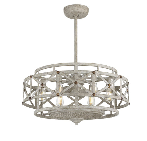 Colonade 29.375" Fan D'Lier in Provence with Gold Accents