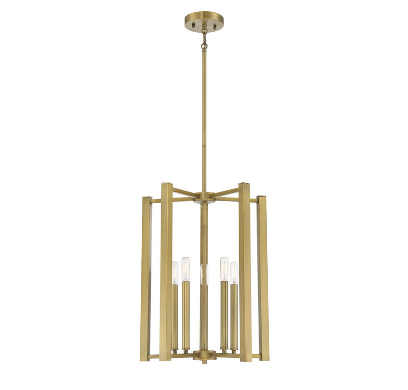 Benson 5-Light Chandelier in Warm Brass