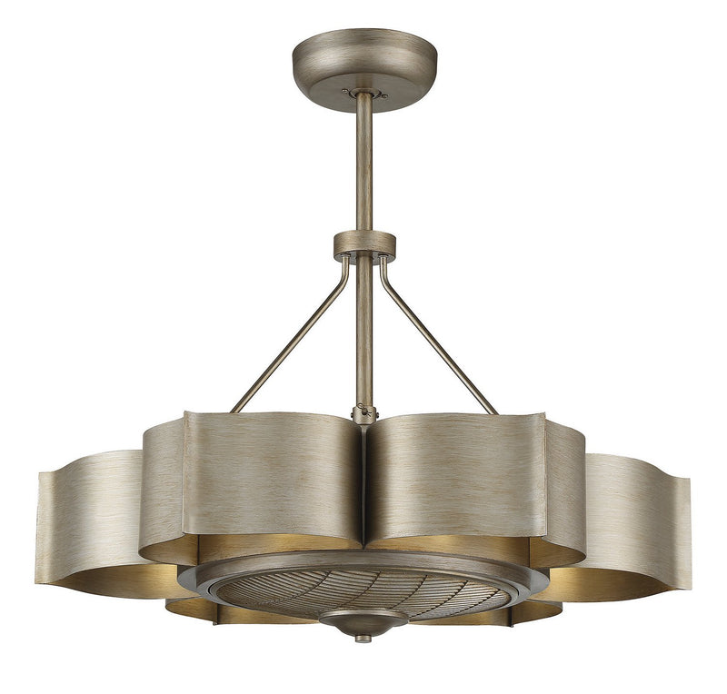 Stockholm 31" Fan D'Lier in Silver Patina