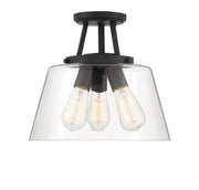 Calhoun 3-Light Semi-Flush Mount in Matte Black