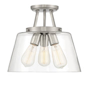 Calhoun 3-Light Semi-Flush Mount in Satin Nickel