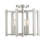 Benson 3-Light Semi-Flush Mount in Satin Nickel