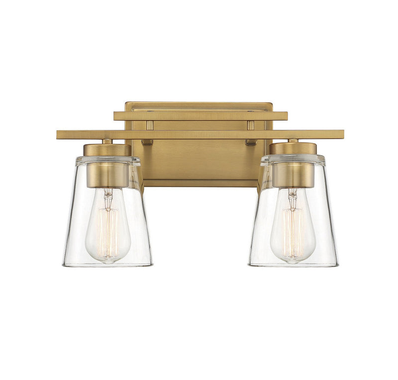 Calhoun 2-Light Bath Vanity Light in Warm Brass
