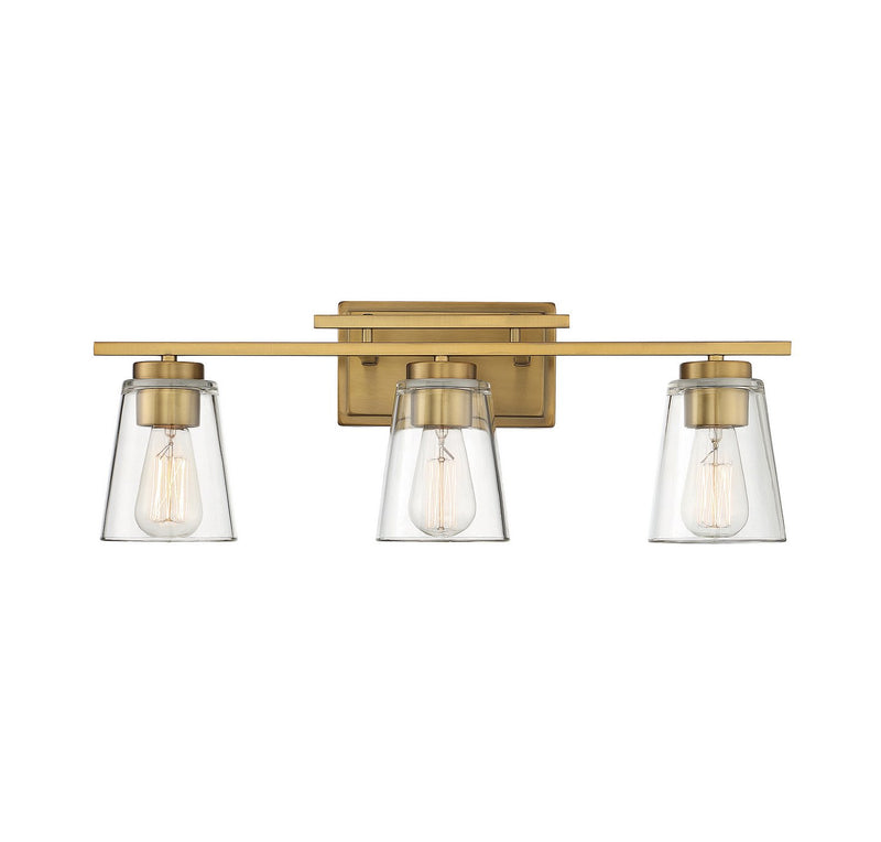 Calhoun 3-Light Bath Vanity Light in Warm Brass