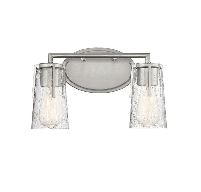 Sacremento 2-Light Bath Vanity Light in Satin Nickel