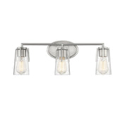 Sacremento 3-Light Bath Vanity Light in Satin Nickel