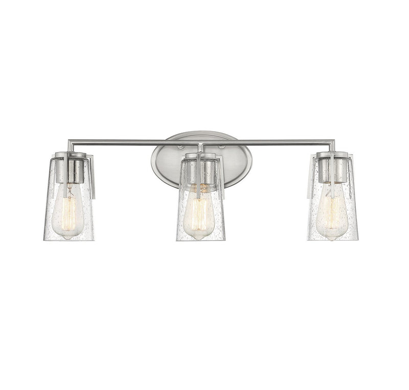 Sacremento 3-Light Bath Vanity Light in Satin Nickel