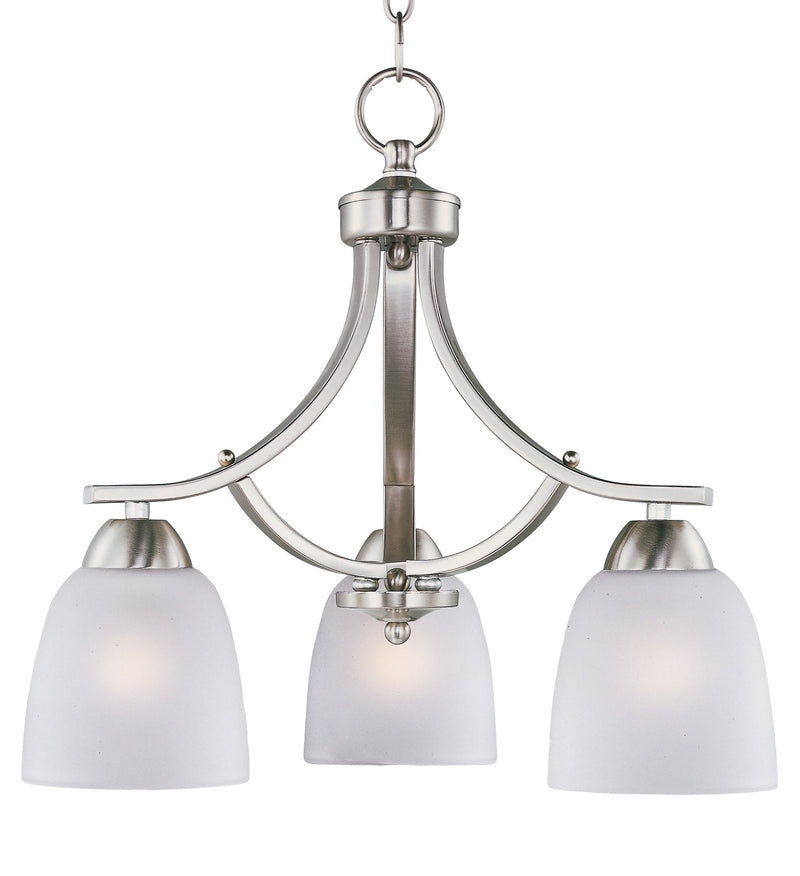 Axis 3 Light Chandelier in Satin Nickel
