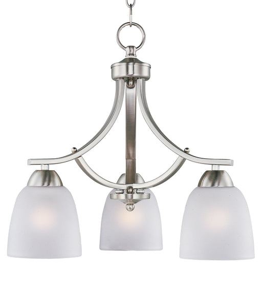 Axis 3 Light Chandelier in Satin Nickel