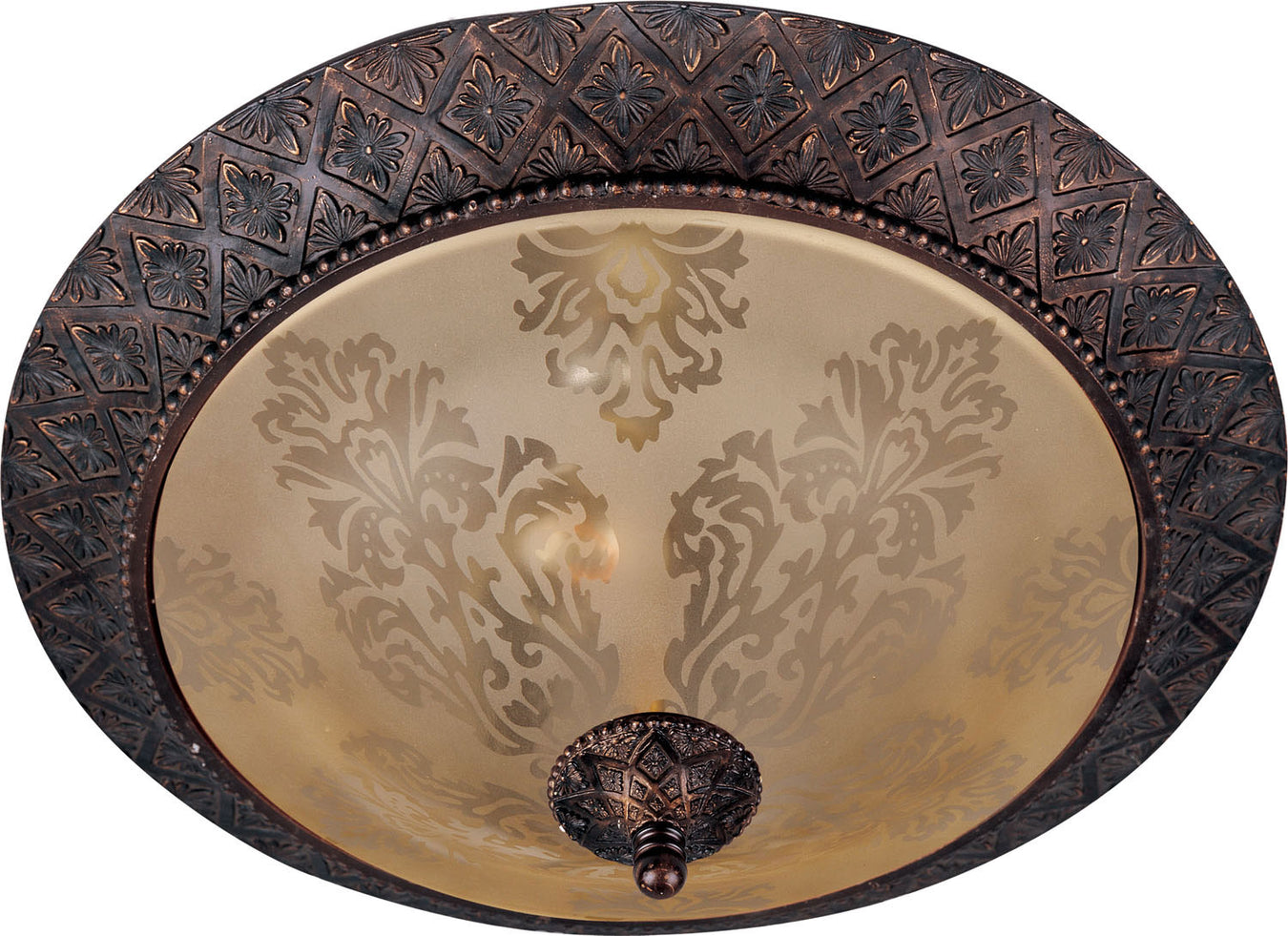 11240SAOI - Symphony 2-Light Flush Mount with Screen Amber Glass by Maxim Lighting