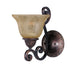 Symphony 1-Light Wall Sconce in Oil Rubbed Bronze with Screen Amber Glass/Shade - Lamps Expo