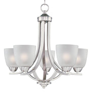 Axis 5 Light Chandelier in Satin Nickel