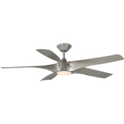 Vernal 60" Outdoor Ceiling Fan with Light in Painted Nickel