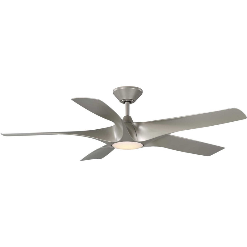 Vernal 60" Outdoor Ceiling Fan with Light in Painted Nickel