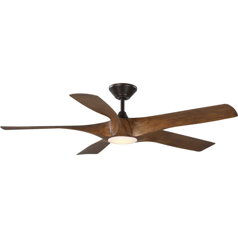 Vernal 60" Ceiling Fan in Koa Woodgrain with Bronze Accents - Lamps Expo