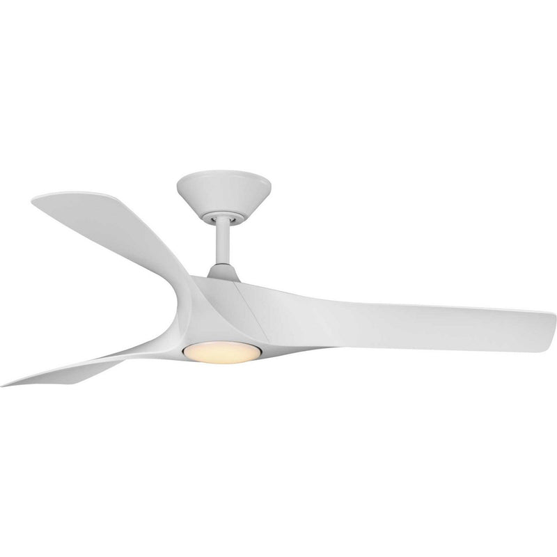 Ryne 52" Outdoor Ceiling Fan with Light in Satin White