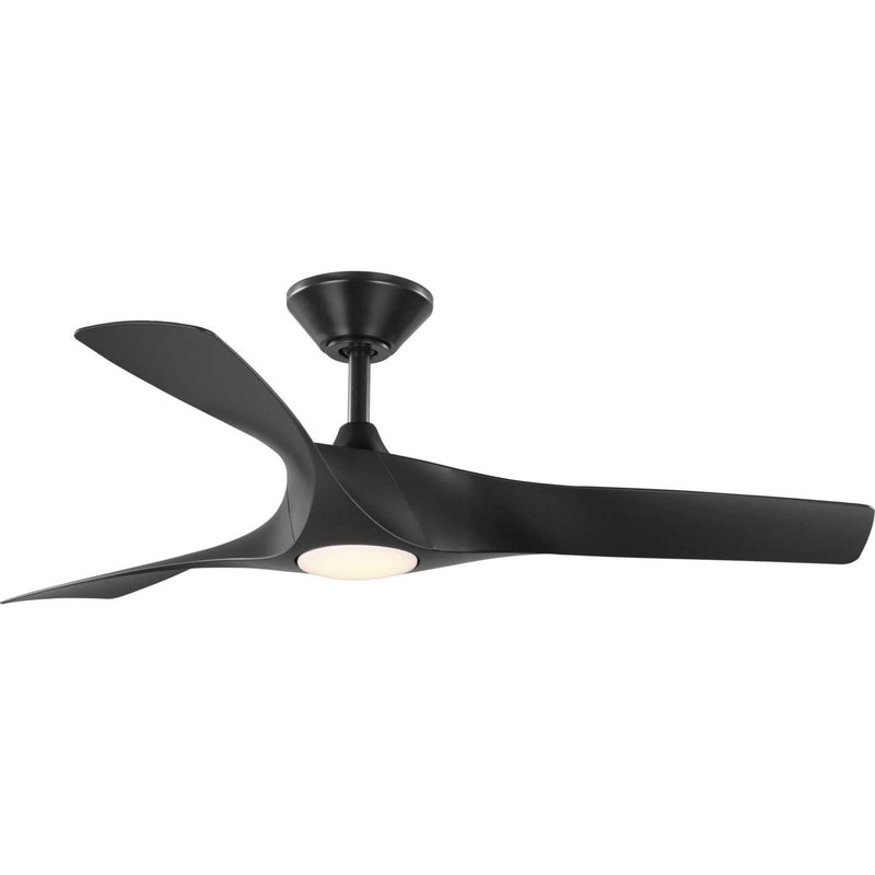 Ryne 52" Outdoor Ceiling Fan with Light in Matte Black