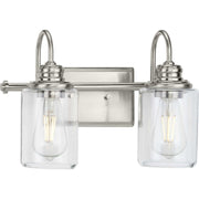 Aiken 2-Light Bath Vanity Light in Brushed Nickel