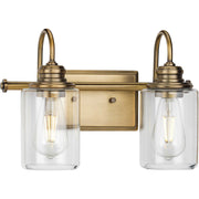 Aiken 2-Light Bath Vanity Light in Vintage Brass