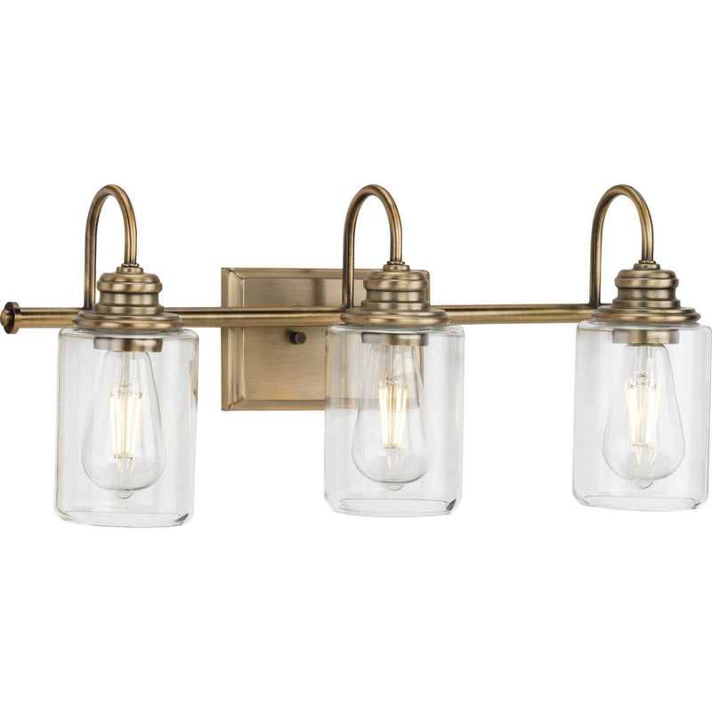 Aiken 3-Light Bath Vanity Light in Vintage Brass