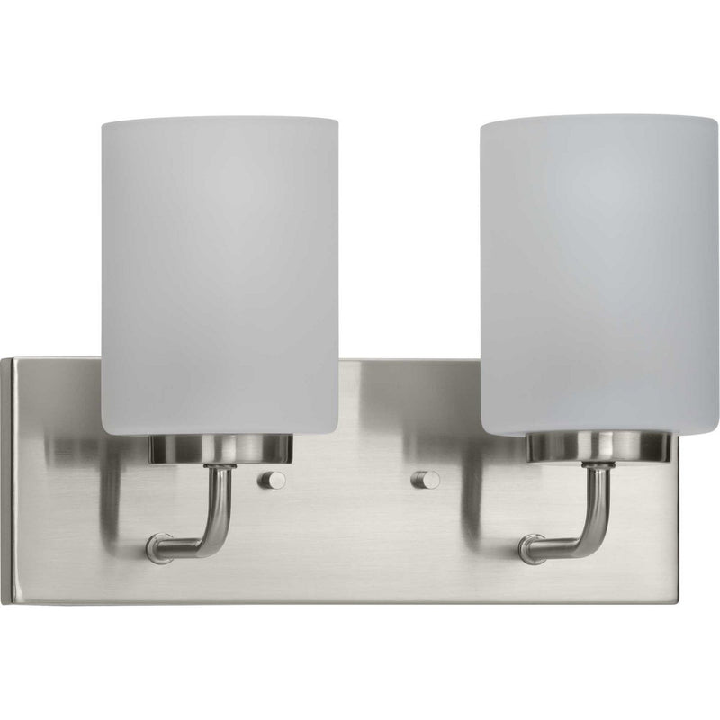 Merry 2-Light Bath Vanity Light in Brushed Nickel
