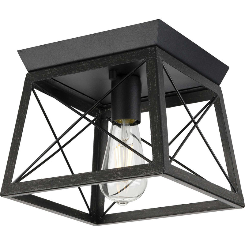 Briarwood One Light Flush Mount in Textured Black