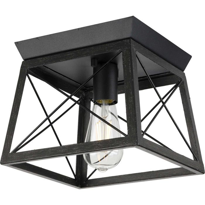 Briarwood One Light Flush Mount in Textured Black