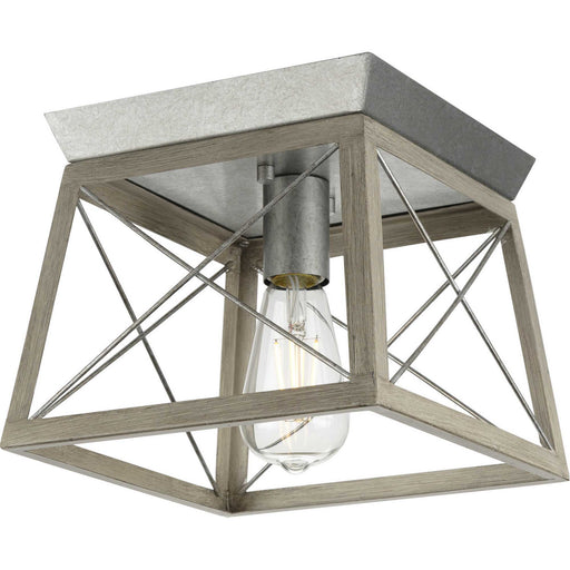 Briarwood One Light Flush Mount in Galvanized Finish