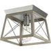 Briarwood One Light Flush Mount in Galvanized Finish