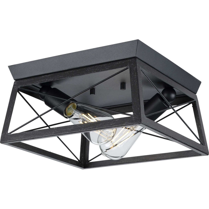 Briarwood Two Light Flush Mount in Textured Black