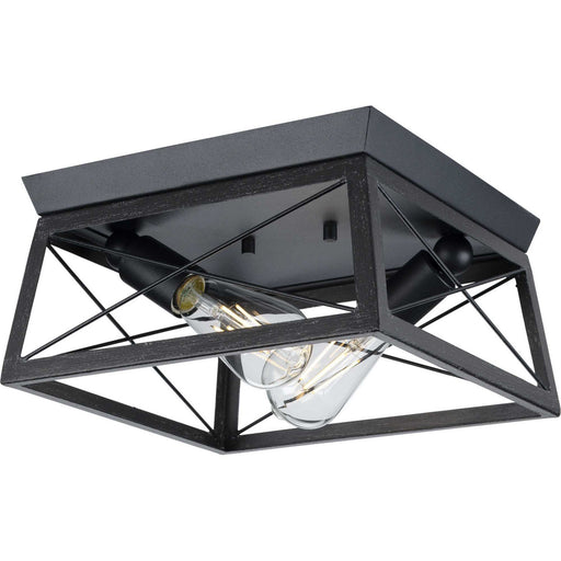 Briarwood Two Light Flush Mount in Textured Black
