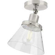Hinton Seeded Glass Semi-Flush Mount in Brushed Nickel