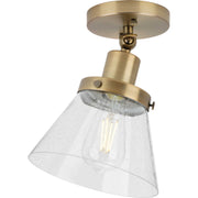 Hinton Seeded Glass Semi-Flush Mount in Vintage Brass