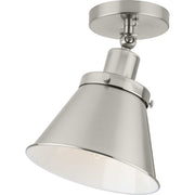 Hinton Metal Shade Semi-Flush Mount in Brushed Nickel