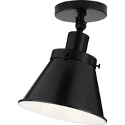 Hinton Metal Shade Semi-Flush Mount in Matte Black