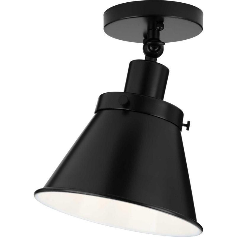 Hinton Metal Shade Semi-Flush Mount in Matte Black