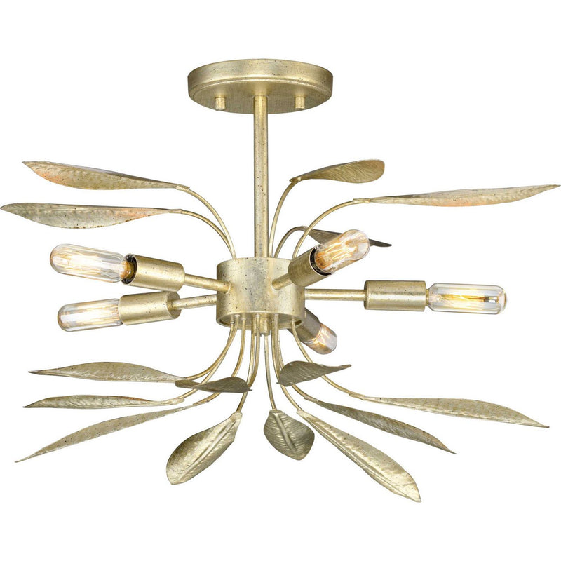 Mariposa 5-Light Convertible Chandelier in Gilded Silver