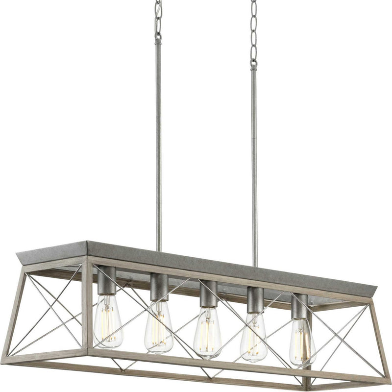 Briarwood 5-Light Island Chandelier in Galvanized